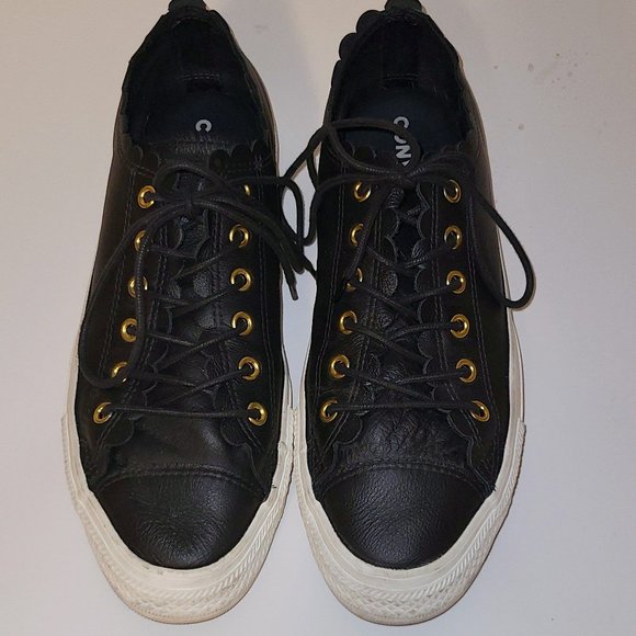 CONVERSE CTAS Oxford Frilly Thrills Leather Sneakers, Size 9 - Picture 4 of 8